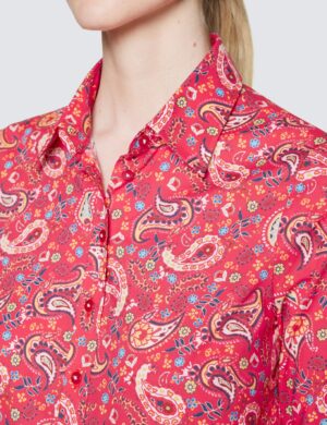 Red & Pink Semi Fitted Cotton Shirt – Hawes and Curtis Women's Shirt